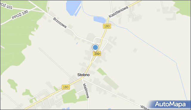 Stobno gmina Trzcianka, Kasztanowa, mapa Stobno gmina Trzcianka