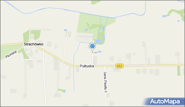 Strachówko, Kasztanowa, mapa Strachówko