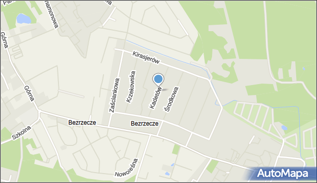 Szczecin, Kadetów, mapa Szczecina