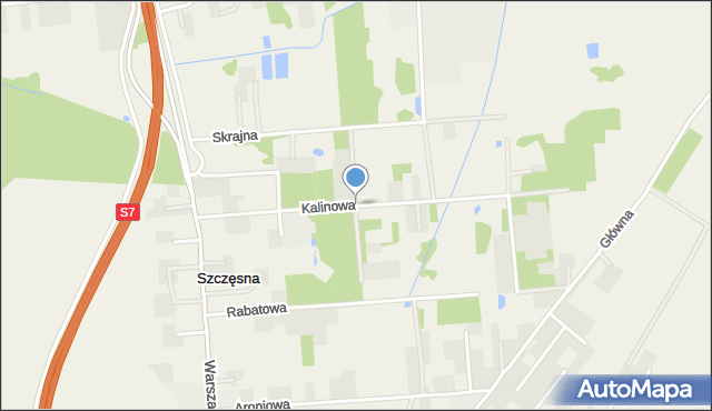 Szczęsna, Kalinowa, mapa Szczęsna