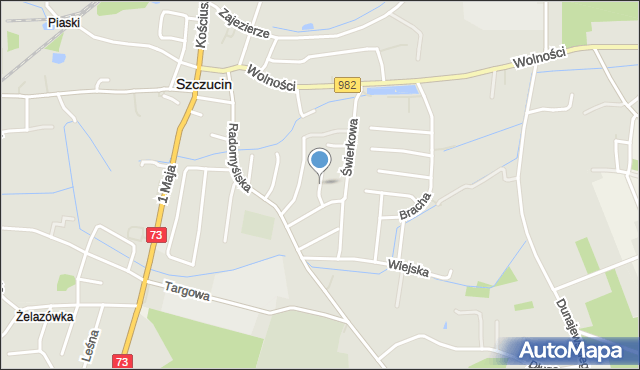 Szczucin, Kasztanowa, mapa Szczucin