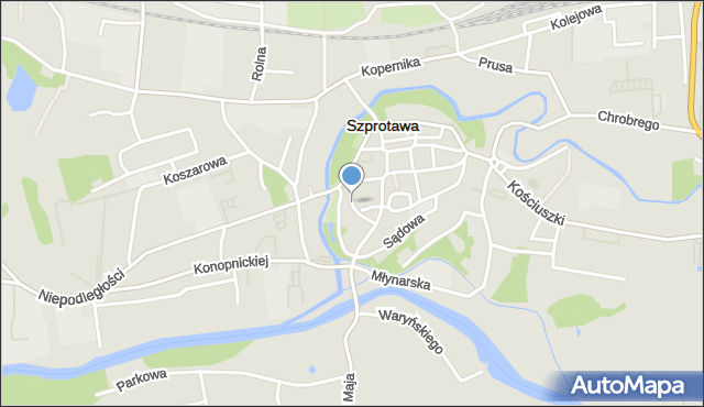 Szprotawa, Katedralna, mapa Szprotawa