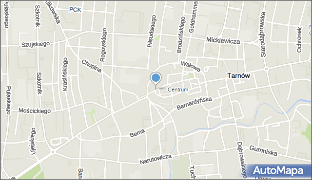 Tarnów, Katedralna, mapa Tarnów