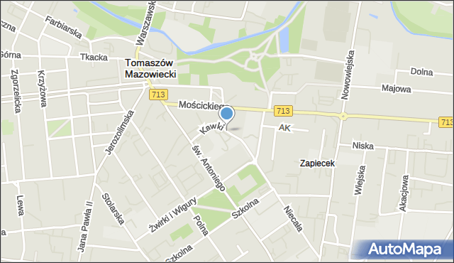 Tomaszów Mazowiecki, Kawki Tadeusza, mapa Tomaszów Mazowiecki