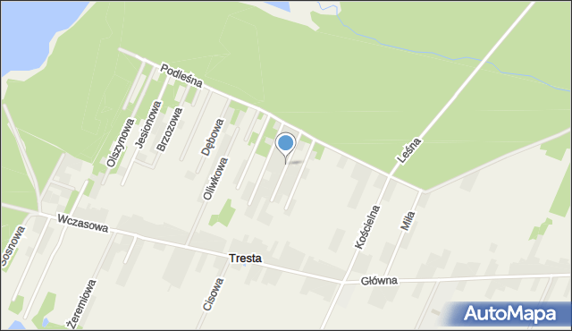 Tresta, Kasztanowa, mapa Tresta