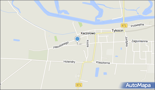 Tykocin, Kaczorowska, mapa Tykocin
