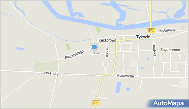 Tykocin, Kaczorowska, mapa Tykocin