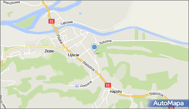 Ujście powiat pilski, Kanałowa, mapa Ujście powiat pilski