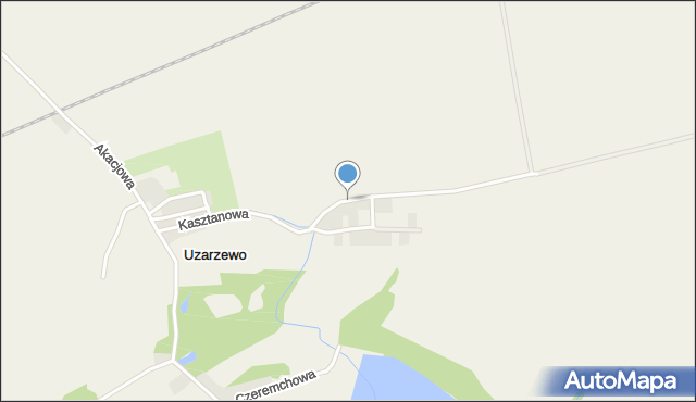 Uzarzewo, Kasztanowa, mapa Uzarzewo