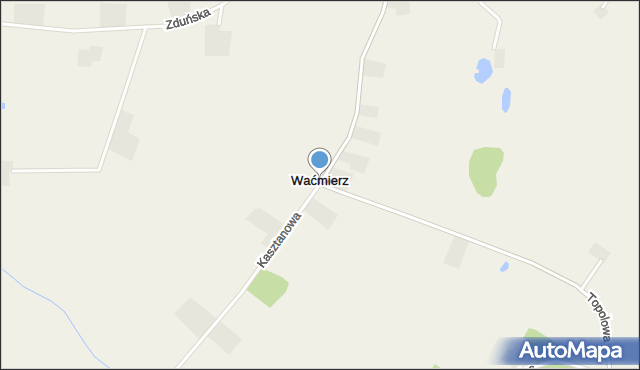 Waćmierz, Kasztanowa, mapa Waćmierz