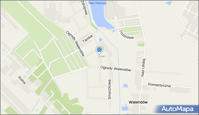 Walendów, Kameralna, mapa Walendów