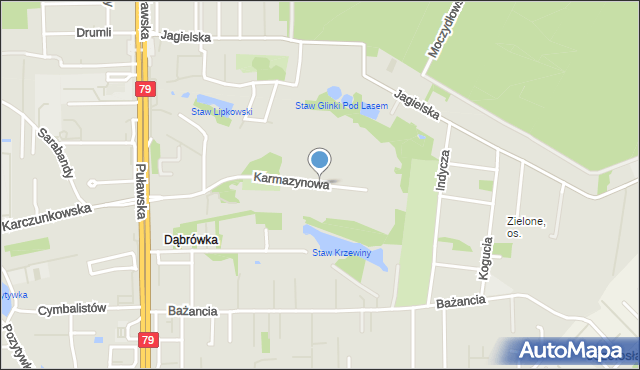 Warszawa, Karmazynowa, mapa Warszawy