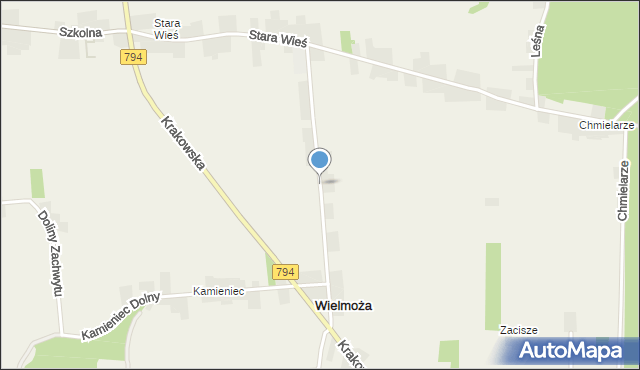 Wielmoża, Kamieniec Górny, mapa Wielmoża