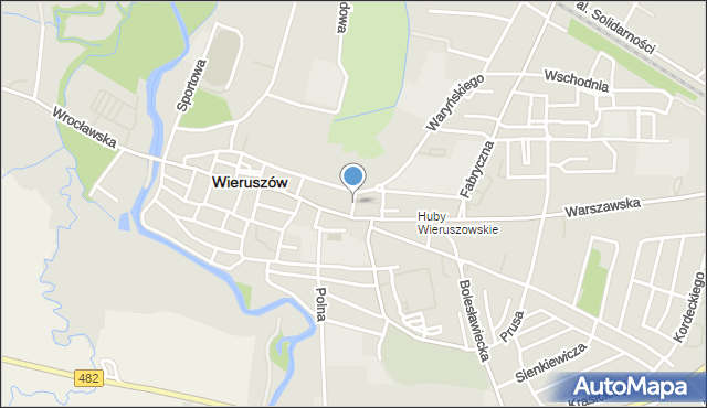 Wieruszów, Kaliska, mapa Wieruszów