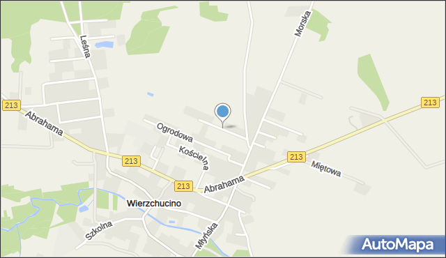 Wierzchucino, Kapitańska, mapa Wierzchucino