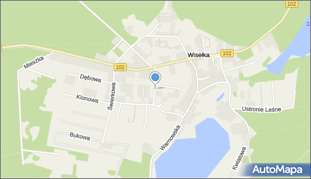 Wisełka, Kasztanowa, mapa Wisełka