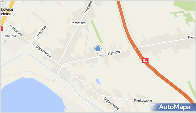 Wojkowice Kościelne, Karsów, mapa Wojkowice Kościelne