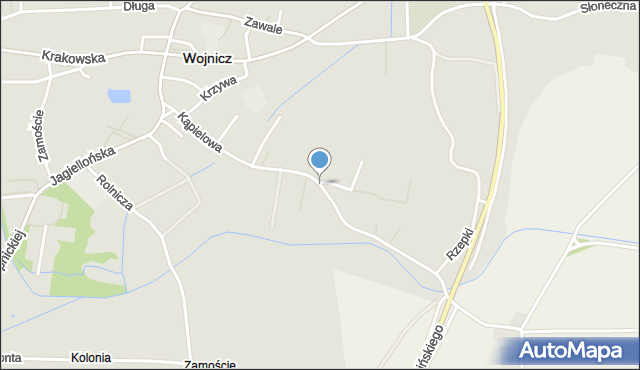 Wojnicz, Kąpielowa, mapa Wojnicz