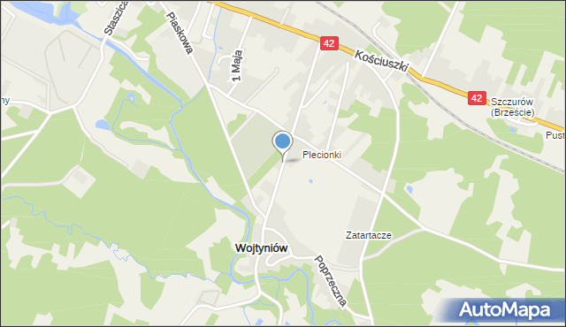 Wojtyniów, Kamienna, mapa Wojtyniów