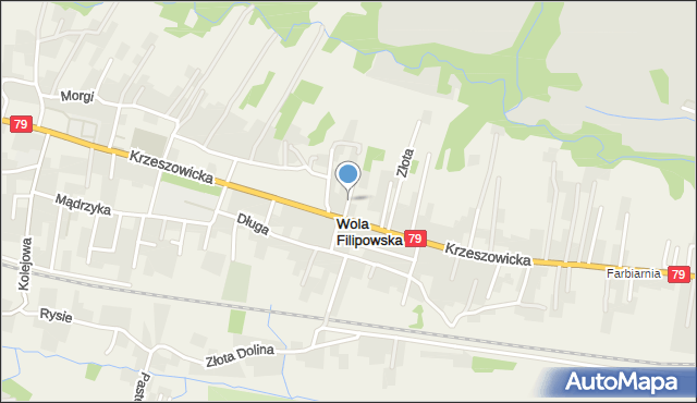 Wola Filipowska, Kamienna, mapa Wola Filipowska