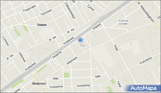 Wołomin, Katowicka, mapa Wołomin