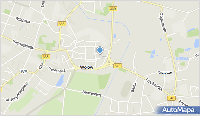 Wołów, Kąpielowa, mapa Wołów