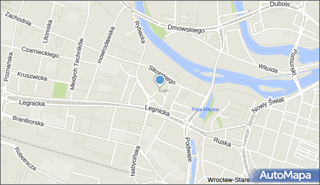 Wrocław, Kaczmarskiego Jacka, mapa Wrocławia