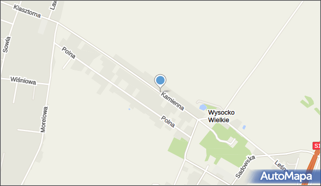 Wysocko Wielkie, Kamienna, mapa Wysocko Wielkie