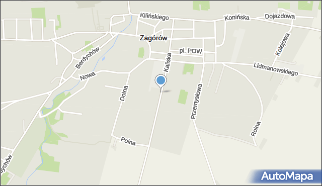 Zagórów, Kaliska, mapa Zagórów