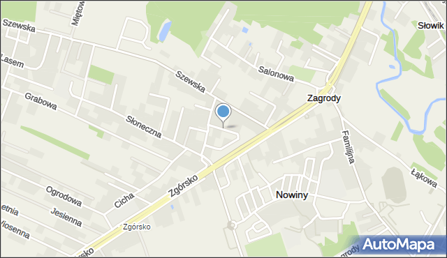 Zagrody gmina Nowiny, Kalinowa, mapa Zagrody gmina Nowiny
