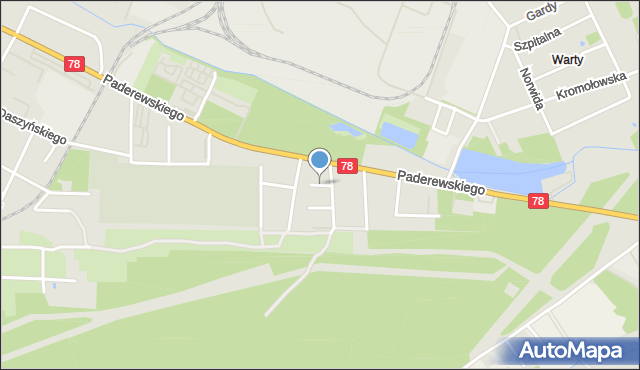 Zawiercie, Kasztanowa, mapa Zawiercie