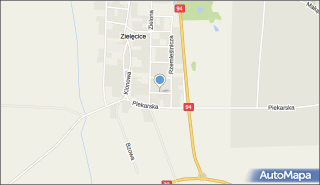 Zielęcice gmina Skarbimierz, Kasztanowa, mapa Zielęcice gmina Skarbimierz