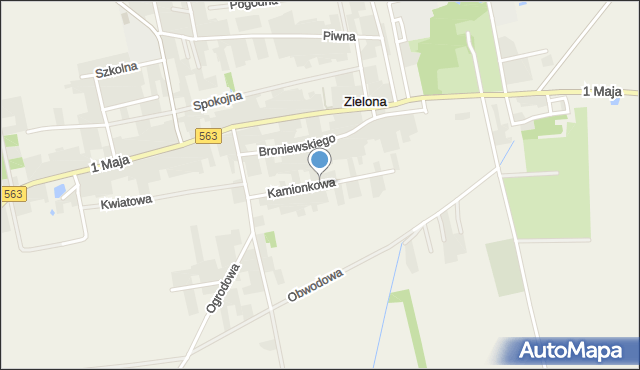 Zielona gmina Kuczbork-Osada, Kamionkowa, mapa Zielona gmina Kuczbork-Osada