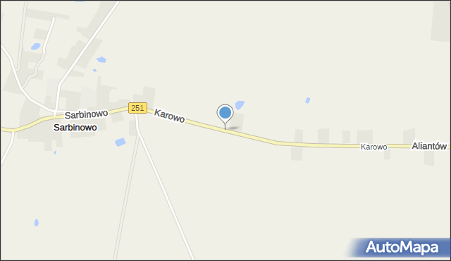 Żnin-Wieś, Karowo, mapa Żnin-Wieś