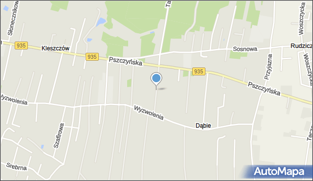 Żory, Kaszubska, mapa Żor