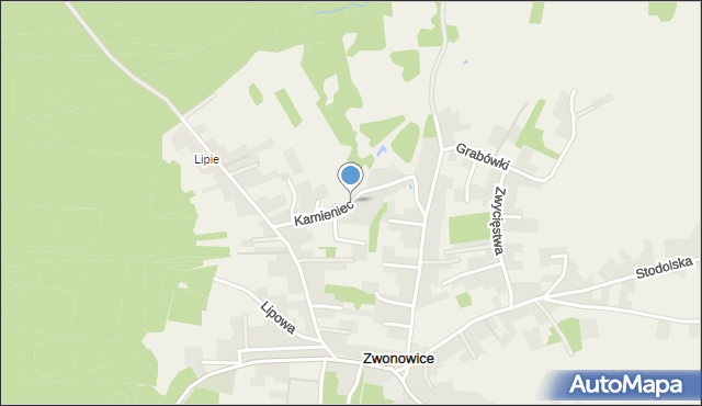 Zwonowice, Kamieniec, mapa Zwonowice