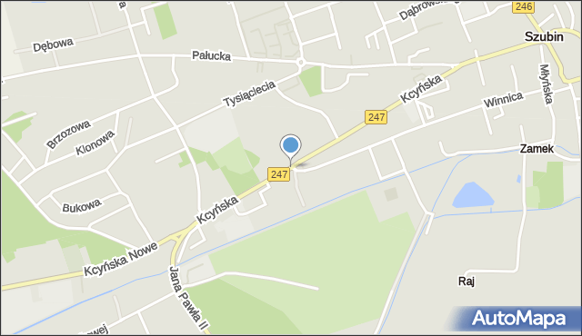 Szubin, Kcyńska, mapa Szubin