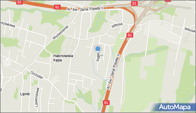 Bielsko-Biała, Kępna, mapa Bielsko-Białej