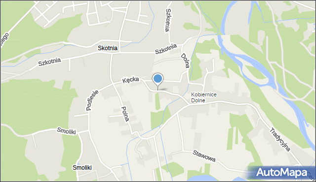 Kobiernice, Kęcka, mapa Kobiernice