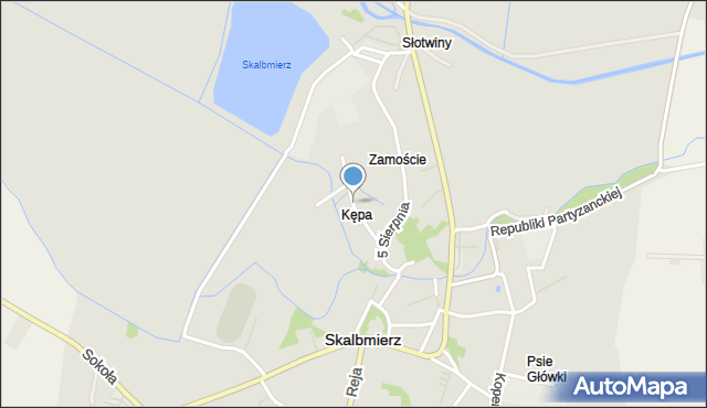 Skalbmierz, Kępa, mapa Skalbmierz