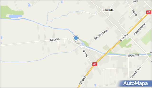 Zawada gmina Turawa, Kępska, mapa Zawada gmina Turawa