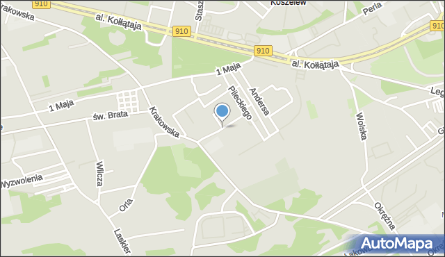 Będzin, Kielecka, mapa Będzin