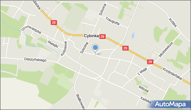 Cybinka, Kilińskiego Jana, płk., mapa Cybinka