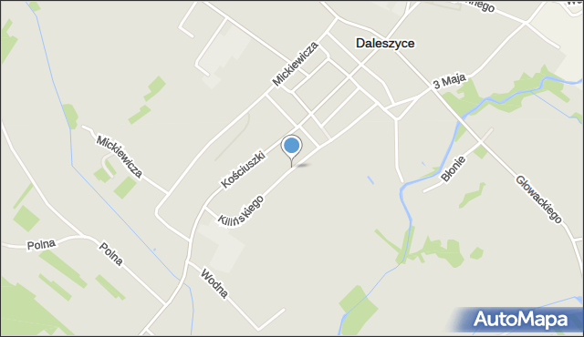 Daleszyce, Kilińskiego Jana, płk., mapa Daleszyce