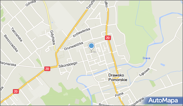 Drawsko Pomorskie, Kilińskiego Jana, płk., mapa Drawsko Pomorskie