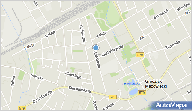 Grodzisk Mazowiecki, Kilińskiego Jana, płk., mapa Grodzisk Mazowiecki