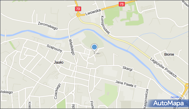 Jasło, Kilińskiego Jana, płk., mapa Jasła