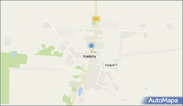 Kiełpiny gmina Lidzbark, Kiełpiny, mapa Kiełpiny gmina Lidzbark