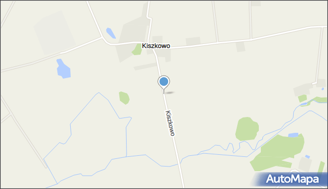 Kiszkowo gmina Będzino, Kiszkowo, mapa Kiszkowo gmina Będzino