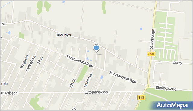 Klaudyn, Kiepury Jana, mapa Klaudyn